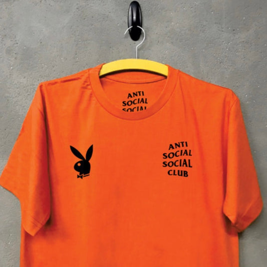 Camiseta Anti Social Club - Playboy Orange